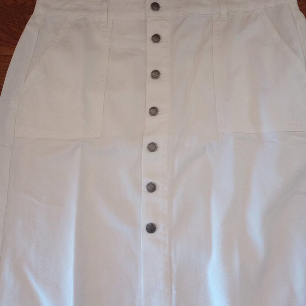 Wrangler Women's Size 16 White Denim Button Midi Skirt NWT - Picture 5 of 5